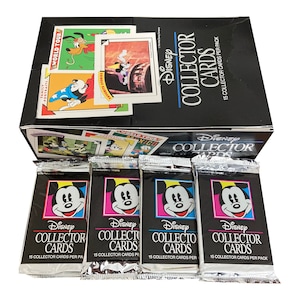 4 paquets de cartes de collection Disney. 15 cartes par paquet. Impel 1991. 210 cartes pour un jeu complet. Collectionnez-les tous ! Mickey Mouse Donald Duck