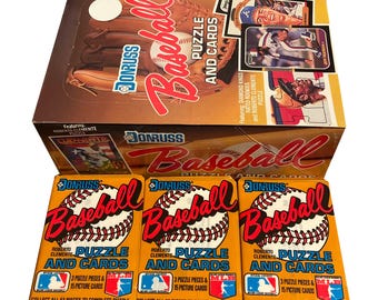 3 pakken vintage Donruss-honkbalkaarten uit 1987. Met Roberto Clemente-puzzel. 15 kaarten + 3 puzzelstukken per verpakking. Verzamel ze allemaal!