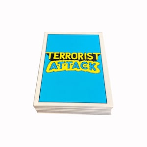 Terrorist Attack conjunto completo de 35 cards colecionáveis vintage em excelente estado. Piedmont Candy Company 1987.