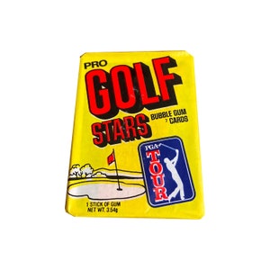 Pacote de cera vintage Pro Golf Stars de 1981. 7 cartas colecionáveis PGA por pacote. Donruss 1981. Pacote de cera vintage difícil de encontrar! Belo item colecionável de golfe!