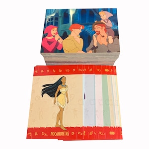 Disney's Pocahontas complete set van 90 vintage trading cards + 12 pop-out cards in uitstekende staat. Skybox 1995.
