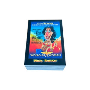 Wacky Packages Go To The Movies complete base set of 90 vintage trading cards in excellent condition. 90 movies get the Wacky treatment!