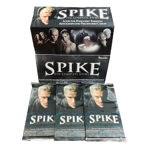 3 packs of Spike - The Complete Story vintage trading cards. 6 cards/pack. Randomly inserted autographs and pieceworks cards! BTVS Buffy