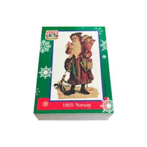 Conjunto completo de Santa Around the World Santa & Snowflakes com 72 cartões colecionáveis vintage em excelentes condições. TCM 1995. Ho-ho-ho!
