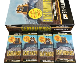 4 packs of Caterpillar Earthmovers series 2 vintage trading cards. 10 cards per pack. Randomly inserted chase cards! TCM Associates 1994.