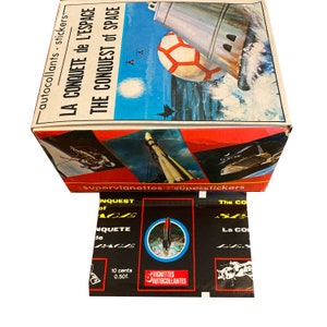 「The Conquest of Space」ビンテージ アルバム ステッカー 1 パック。1 パックあたり 5 枚のステッカー。1980 年に Editions Prodifu (フランス) からリリース。非常に希少です。