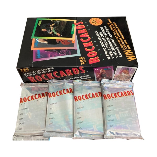 4 packs of Rock Cards vintage trading cards. Series 1. 13 cards + 1 sticker per pack-randomly inserted legacy series featuring Grateful Dead