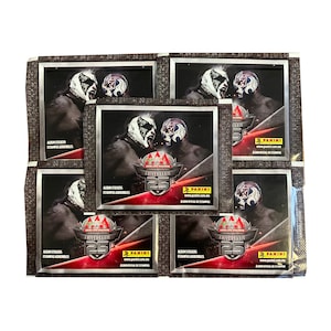 5 packs of AAA Lucha Libre Worldwide Wrestling 25th Anniversary vintage album stickers. Collect them all! Made by Panini. Masked wrestling.