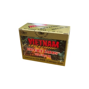 Vietnam Fact Cards Volume 2 werkseitig versiegeltes, limitiertes Box-Set mit 100 Vintage-Sammelkarten. 1991 von Dart Flipcards veröffentlicht.