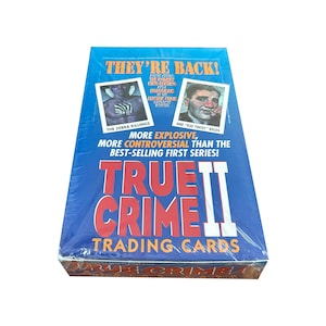 Boîte scellée en usine de cartes à collectionner vintage True Crime II. 36 paquets, 12 cartes par paquet. Insertions aléatoires ! Eclipse Enterprises 1992.