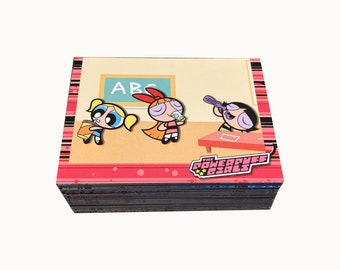 Powerpuff Girls Series 1 complete set of 72 vintage trading cards + 12 prism cards in excellent condition. Artbox/Cartoon Network 2000.