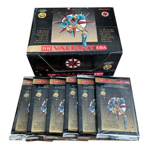 6 packs of The Valiant Era vintage trading cards. A trading card history of the Valiant Universe thru 1992. 8 cards per pack Upper Deck 1993