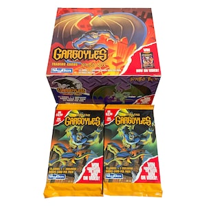 2 Jumbo-Packs Gargoyles Sammelkarten. 12 Karten + 1 exklusive Bonuskarte pro Packung. Sammle sie alle! Skybox 1995.