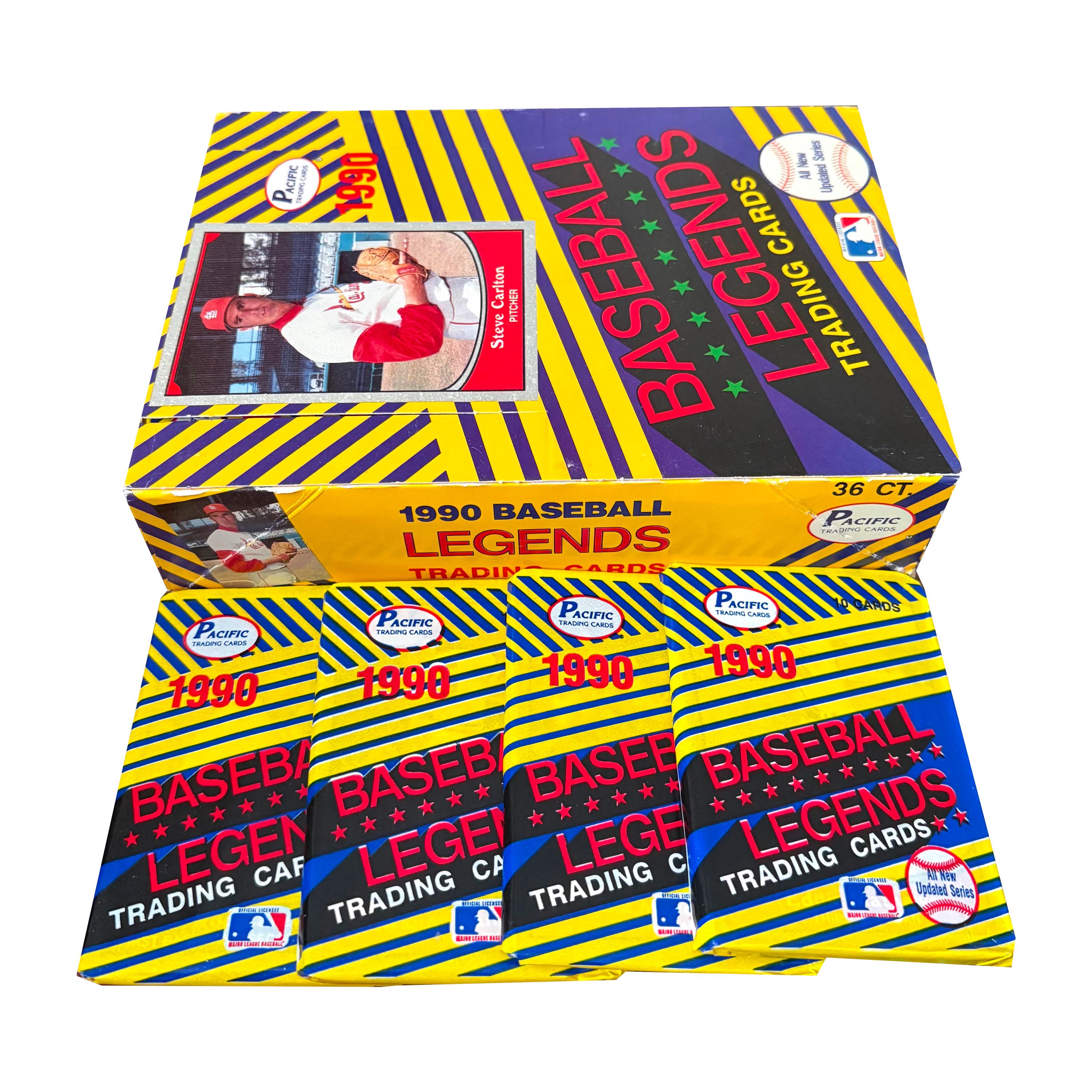 4 Packs of Baseball Legends Vintage Trading Cards. 1990 Update