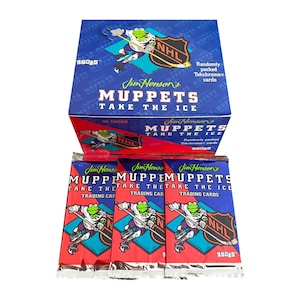 3 confezioni di carte collezionabili dei Muppet Take the Ice di Jim Henson. 8 carte per confezione. Carte Tekchrome inserite a caso. Cardz 1994. NHL. Gonzo