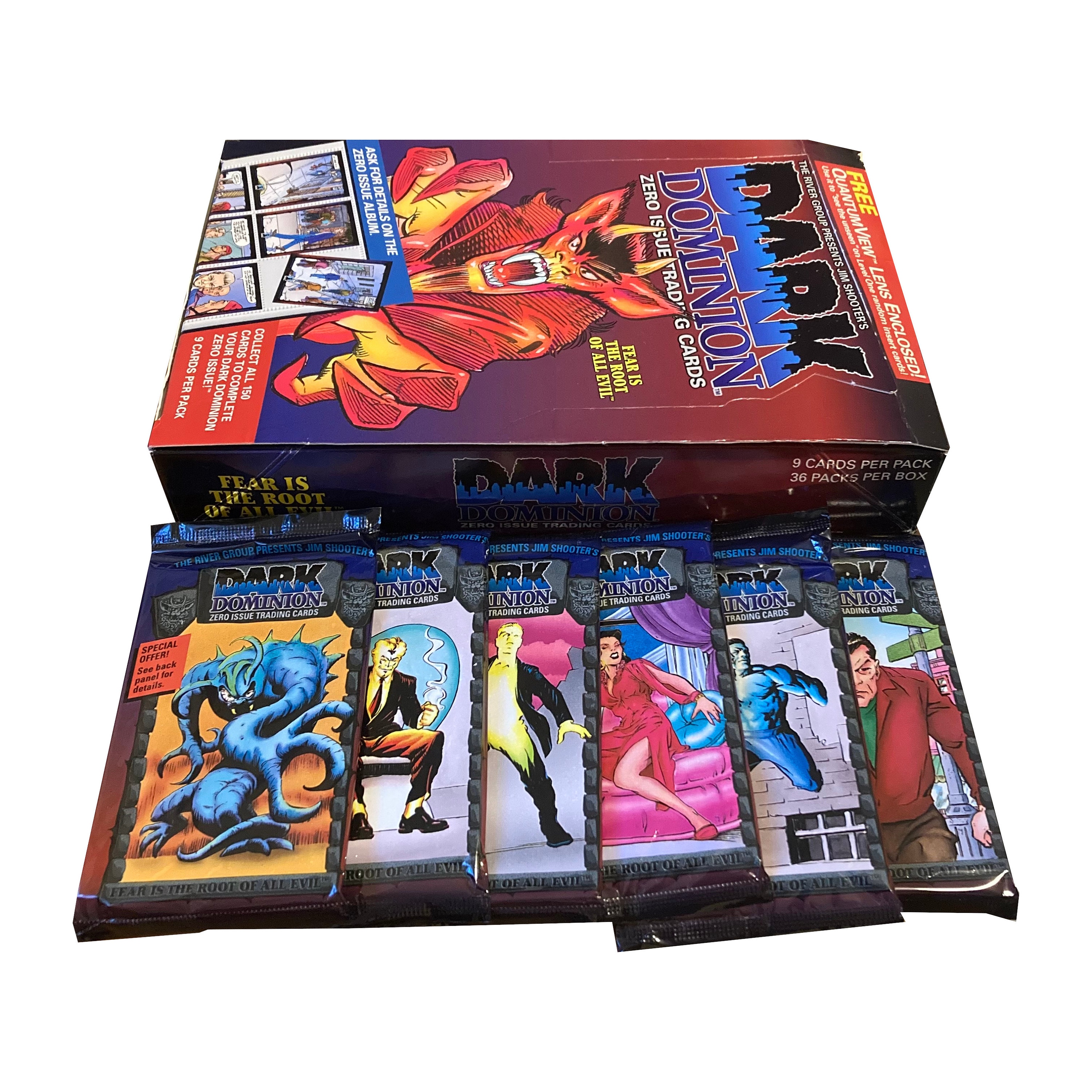 6 Packs of Dark Dominion Zero Issue Trading Cards. 9 Cards per