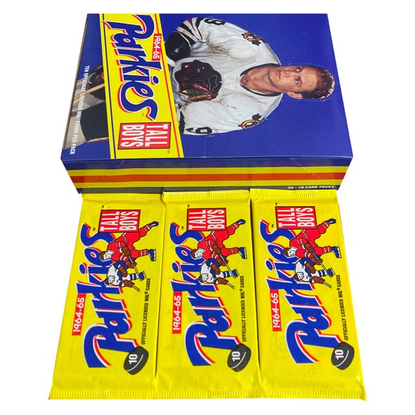 3 packs of 1964-65 Parkies Tall Boys. Extra-wide hockey cards depicting the classic NHL stars of 1964-65. Released by Parkhurst in 1994.