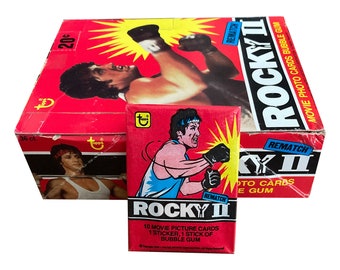 Paquete de cera vintage de Rocky II en excelente estado. ¡Una adición ideal para cualquier colección! Topps 1979. Rocky 2.
