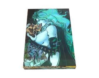 Lot of (27) Lady Death vintage oversize (4x6) ClearChrome trading cards. No duplicates.  Krome Productions 1997.