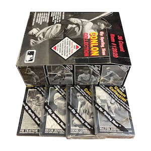4 Packungen aus der Conlon Kollektion von The Sporting News. Klassische Baseballfotografie von 1905-1942 von Charles Conlon. 18 Karten/Packung. 1991.