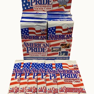6 pacotes de cartões comemorativos do Orgulho Americano. Uma celebração do espírito americano. 5 cartões de adesivos por pacote. Colete todos os 45!
