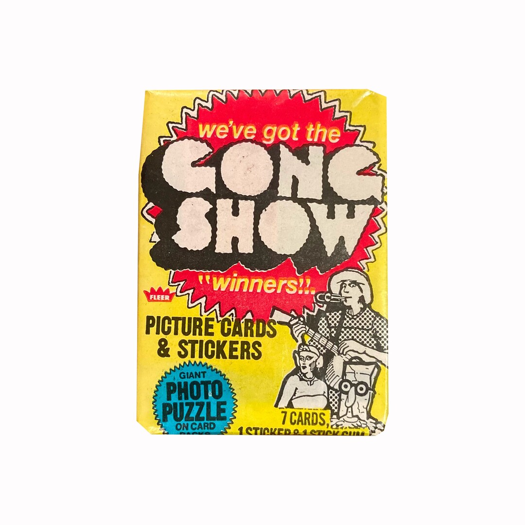 The Gong Show Vintage Wax Pack. 7 Cards 1 Sticker. 1977 Chuck Barris