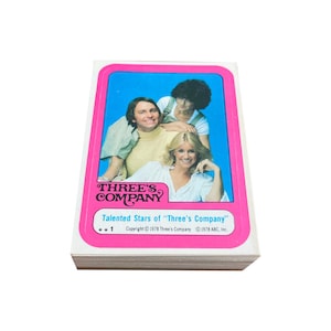 Complete set van 44 stickerkaarten van Three's Company in uitstekende staat. Topps 1978. John Ritter Suzanne Sommers Joyce DeWitt