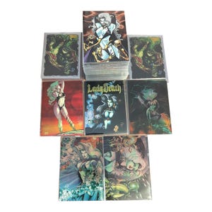 Lady Death Series 2 Mini Master Set. Basisset von 100 vintage Sammelkarten komplett in Chrom + 3 komplette Untersets + mehr! Krome 1995.