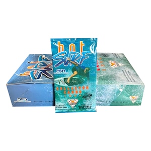 1 Packung Hot Surf Vintage professionelle Surfkarten. 9 Karten pro Packung. Sammle alle 121! Futera (Australien) 1994. World Export Ed. Selten !