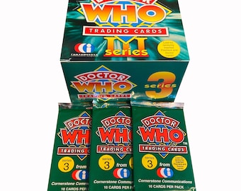 3 packs of Doctor Who Series 3 vintage trading cards. 10 cards per pack. Random inserts! Collect them all! Cornerstone Communications 1995.