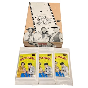 3 packs of The Three Stooges series 2 vintage trading cards. FTCC 1985. Moe Larry Curly! Nyuk nyuk nyuk!