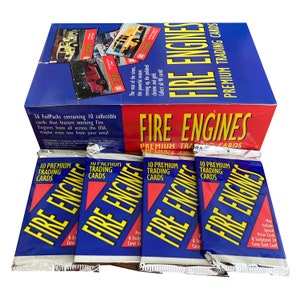 4 confezioni di carte collezionabili vintage della serie 1 dei Fire Engines. 10 carte per confezione. Carte bonus inserite a caso! Bon Air Collectibles 1993.