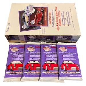 4 Packungen Dream Machines Vintage Sammelkarten. 12 Karten pro Packung. Sammle alle 110! Lime Rock 1991. Zufällig eingefügte Verfolgungskarten!