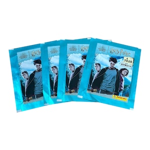 4-pack vintage samlaralbumklistermärken från Harry Potter, The Wizarding World of Harry Potter, Ett år på Hogwarts. Samla på alla! Voldemort, Hermione