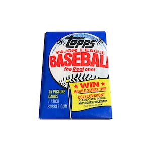 1 confezione di carte Topps Baseball del 1983. 15 cartoline illustrate per confezione di cera vintage. Collezionali tutti! Topps 1983. Tonnellate di stelle classiche della MLB!