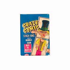 Crazy Comic Stick-Ons vintage wax pack. Excellent condition. Swell/Philadelphia Gum Co 1967.