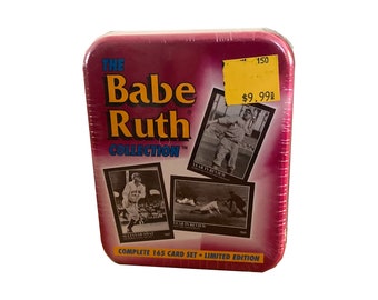 De Babe Ruth Collection complete set van 165 kaarten, fabrieksmatig verzegeld in een verzamelblik. Mega Cards 1992. Musthave voor honkbalhistorici!