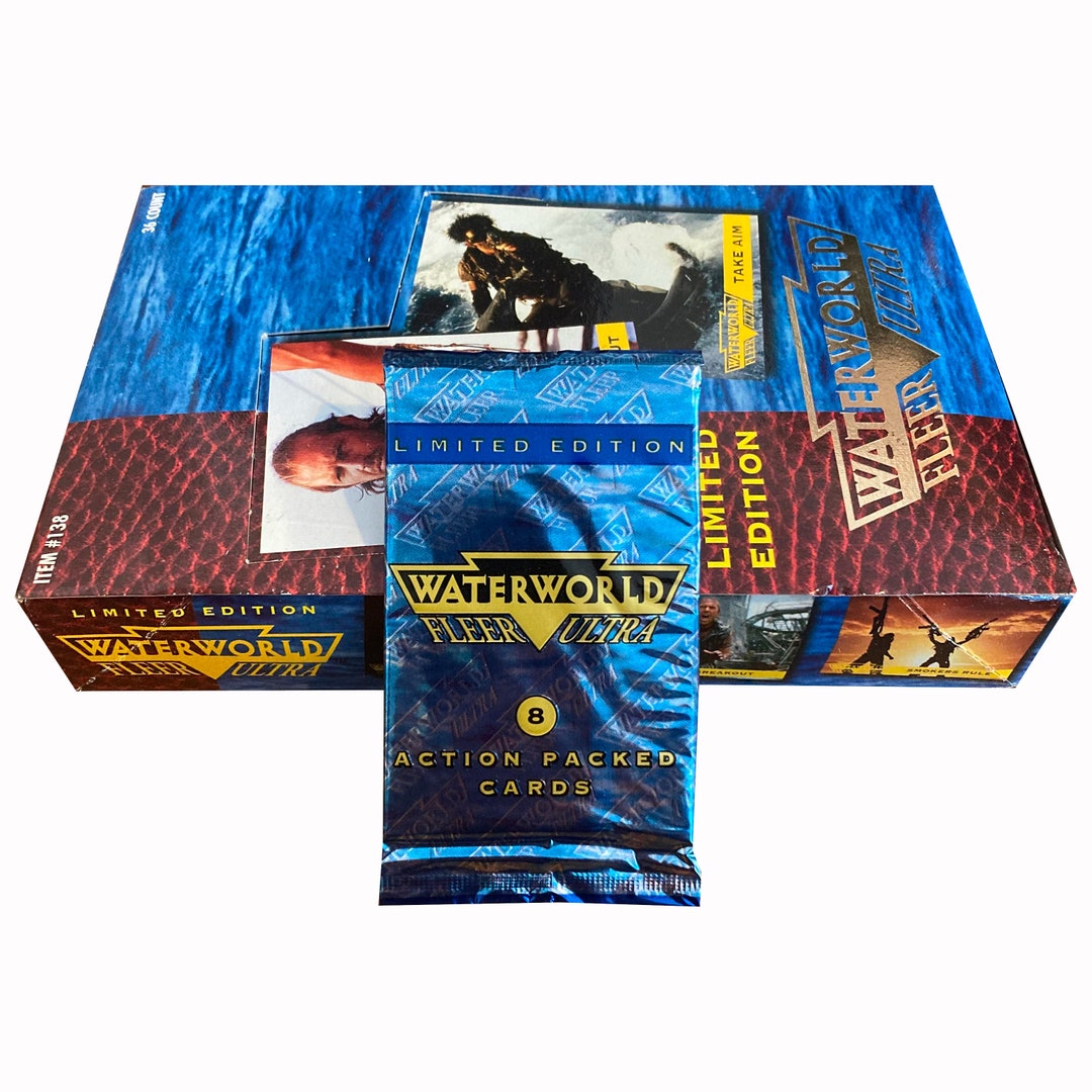 1 Pack of Waterworld Vintage Trading Cards. Celebrate Kevin Costner's