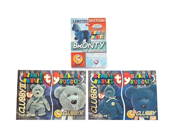 Beanie Babies Platinum Edition complete set of 15 limited edition vintage trading cards + 4-card "Members Only" Clubby The Bear subset.