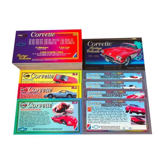 Corvette Heritage Collection Complete Set of 90 Vintage Extra-wide