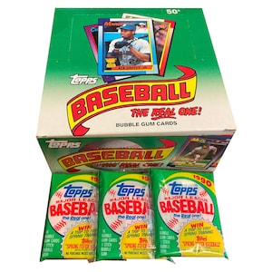 3 paquets de cartes de baseball Topps 1990. 16 cartes illustrées par paquet de violoncelle vintage. Collectionnez-les tous ! Topps 1990. MLB