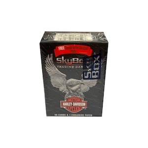 Coffret complet de cartes à collectionner vintage Harley Davidson série 1. 90 cartes + 1 patch exclusif scellé en usine. Skybox 1994.