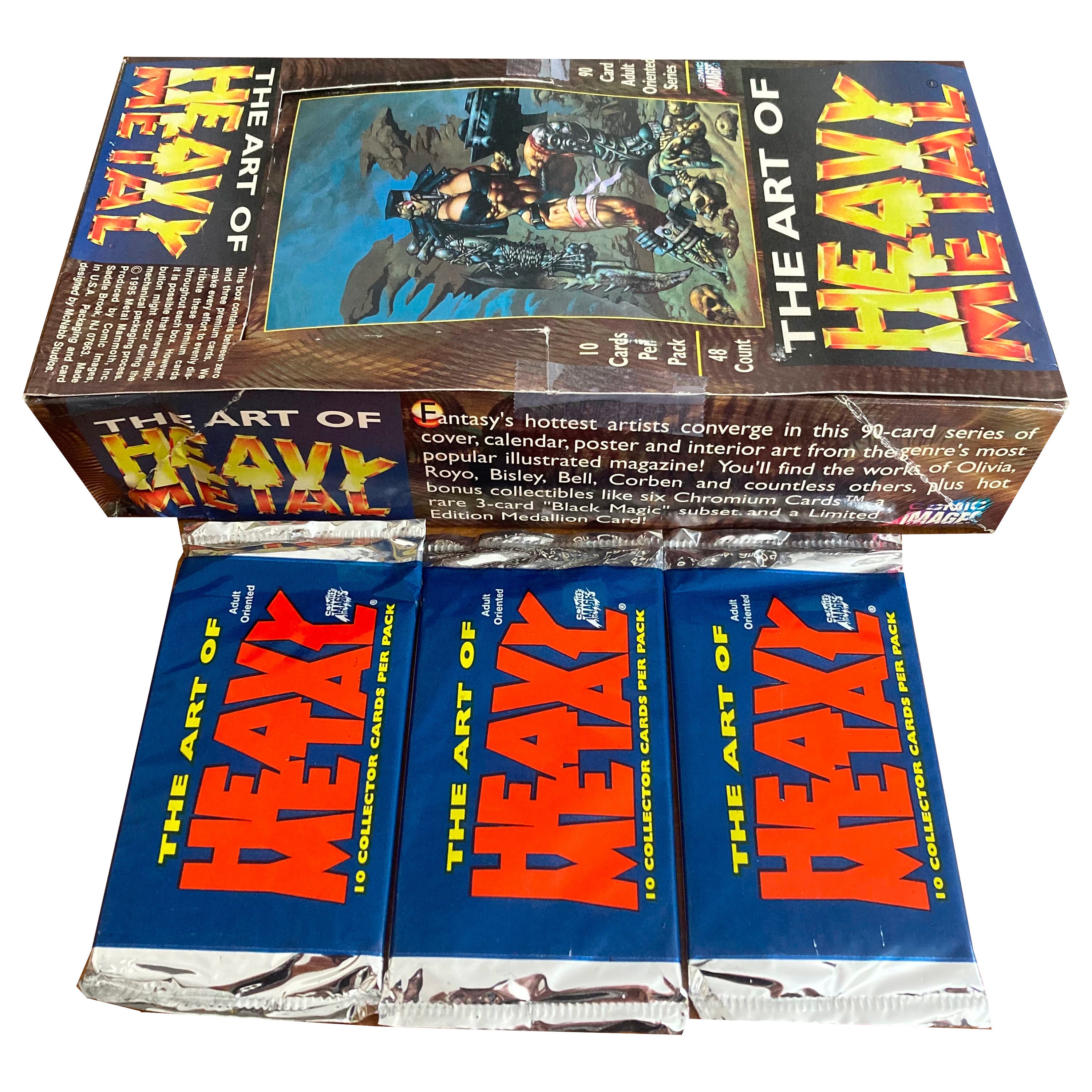 3 Packs of the Art of Heavy Metal Vintage Trading Cards. Art From