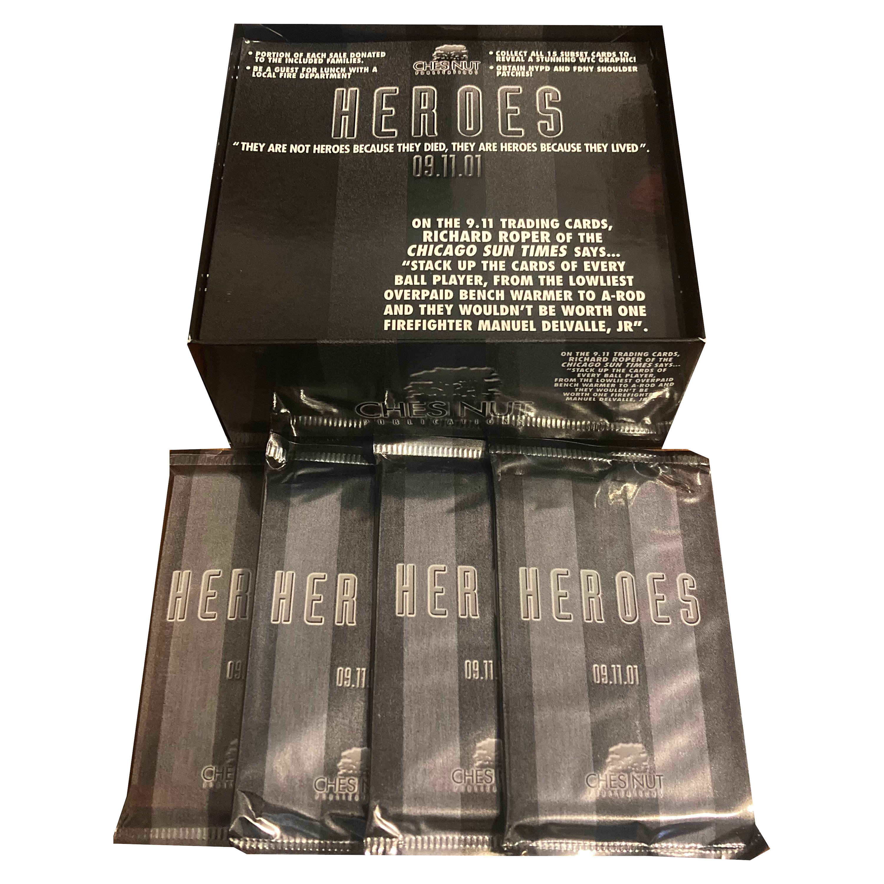4 Packs of Heroes of 9-11-01 Vintage Trading Cards. 8 Cards per