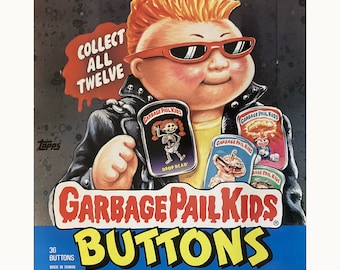 Garbage Pail Kids buttons. New in package! Originally released in 1986. 12 different designs to choose from! (See other listing for 6 more).