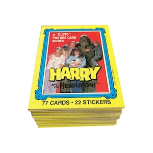 Harry y los Henderson completan el juego base de 77 cartas antiguas en excelentes condiciones (sin pegatinas). Topps 1987. ¡El mejor trabajo de John Lithgow!