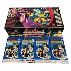 4 Packungen Sachs & Violens Vintage Sammelkarten. 10 Karten pro Packung. Sammle alle 90! Comic Bilder 1993. Peter David und George Perez!