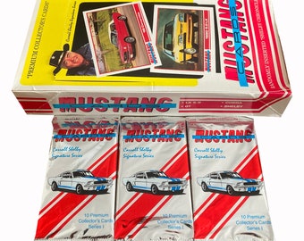 3 packs of Mustang "Carroll Shelby Signature Series" vintage trading cards. 10 cards per pack. PYQCC 1994. Must have for Mustang fans!