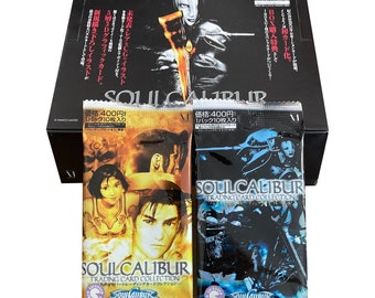 1 pack of Soul Calibur vintage trading cards. You choose your wrapper style. Japanese import. Very hard to find! Collect all 111 cards!