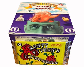 1 Packung Monty Python's Flying Circus Vintage Sammelkarten. Akt 1.10 Karten pro Packung. Zufällige Folieneinsätze. 100 Karten-Set. Grundsteinlegung 1994